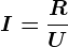 I= \fracRU